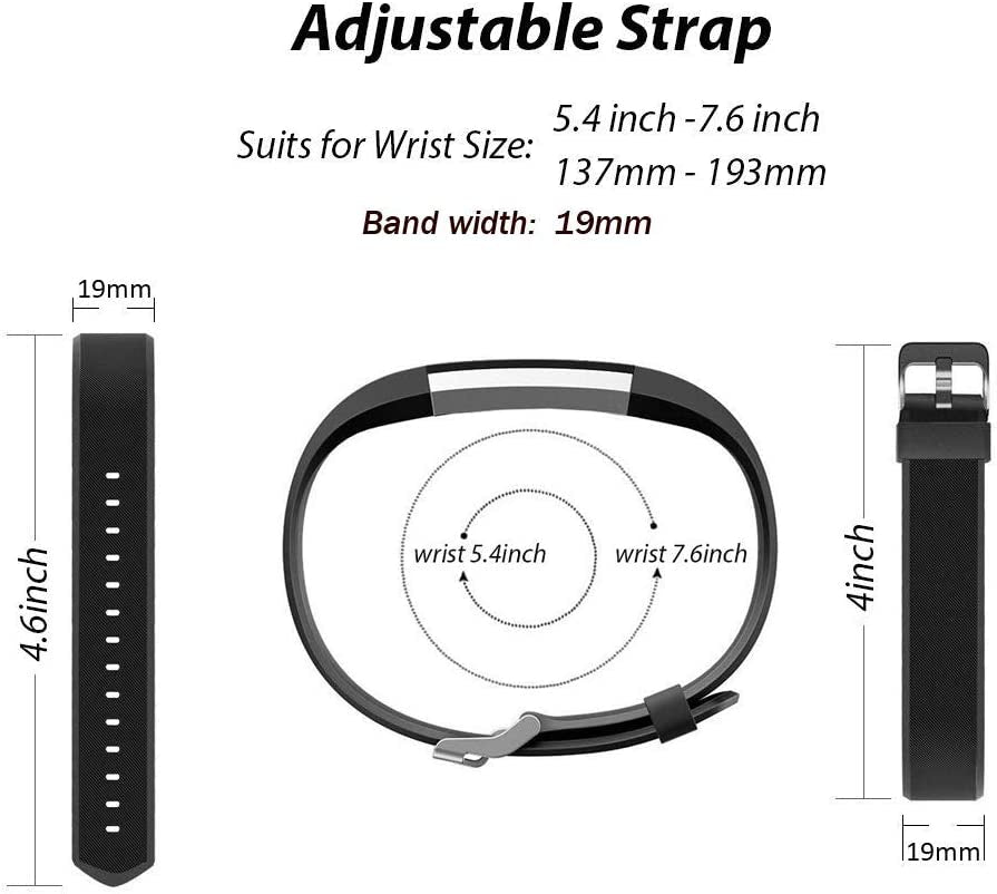 Id115Plus Hr Very Fit Pro Bands Replacement Strap for Veryfitpro Id115Plus HR Letscom Fitness Tracker Bands, Lintelek Fitness Tracker Bands, Letsfit Replacement Bands Purple and Black