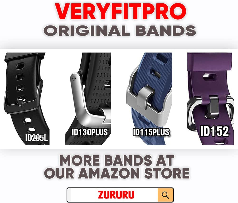 Id115Plus Hr Very Fit Pro Bands Replacement Strap for Veryfitpro Id115Plus HR Letscom Fitness Tracker Bands, Lintelek Fitness Tracker Bands, Letsfit Replacement Bands Purple and Black